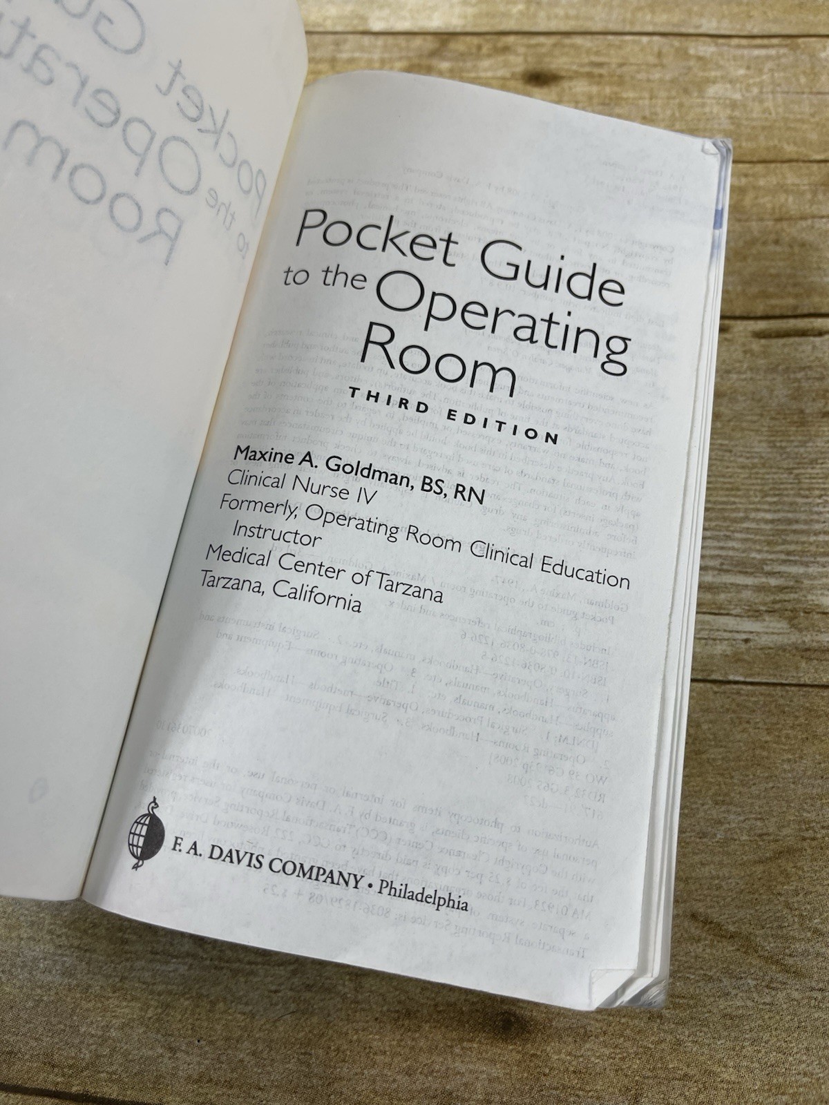 Pocket Guide to the Operating Room Third Edition Paperback Maxine A Goldman 2008