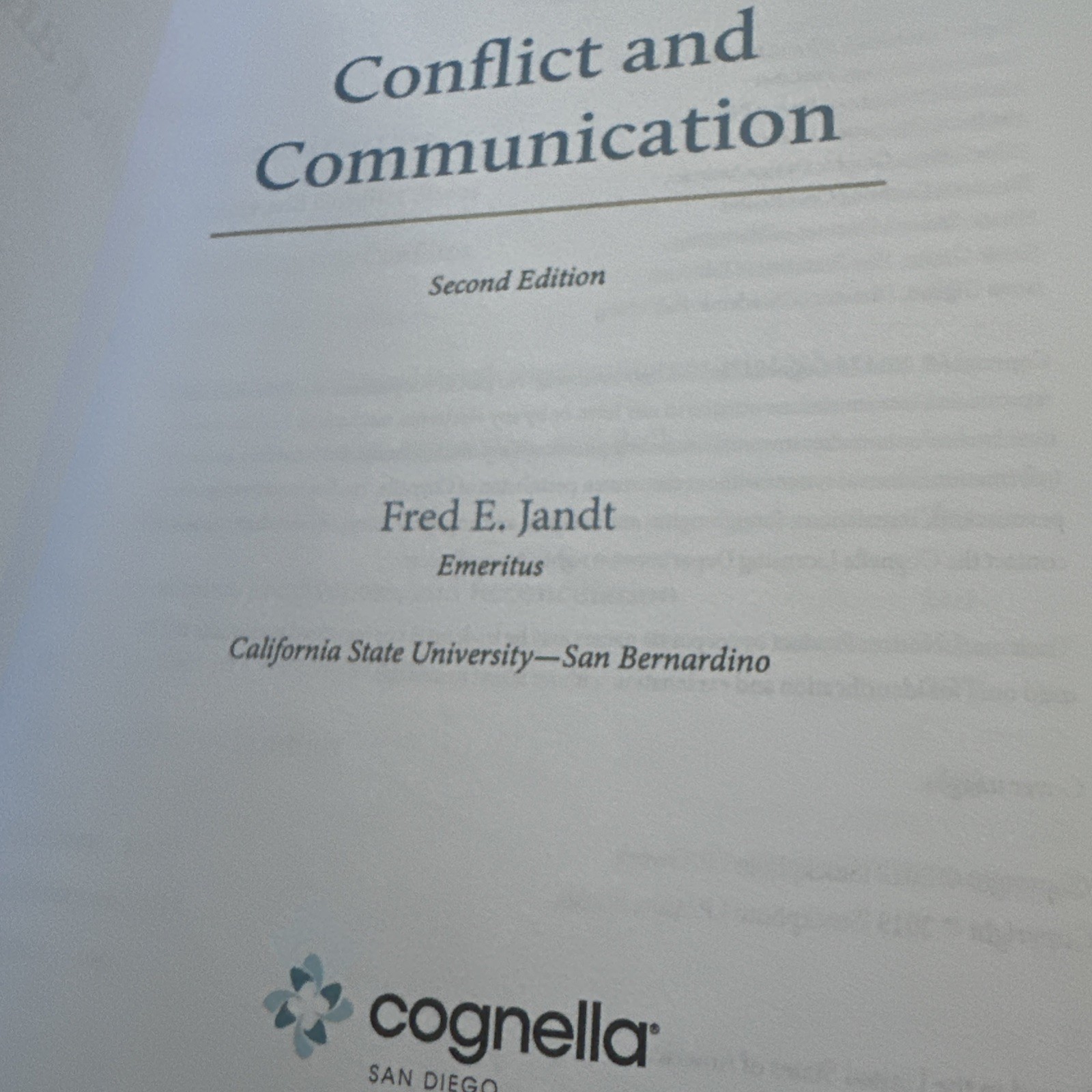 Conflict & Communication By Fred E. Jandt Paperback