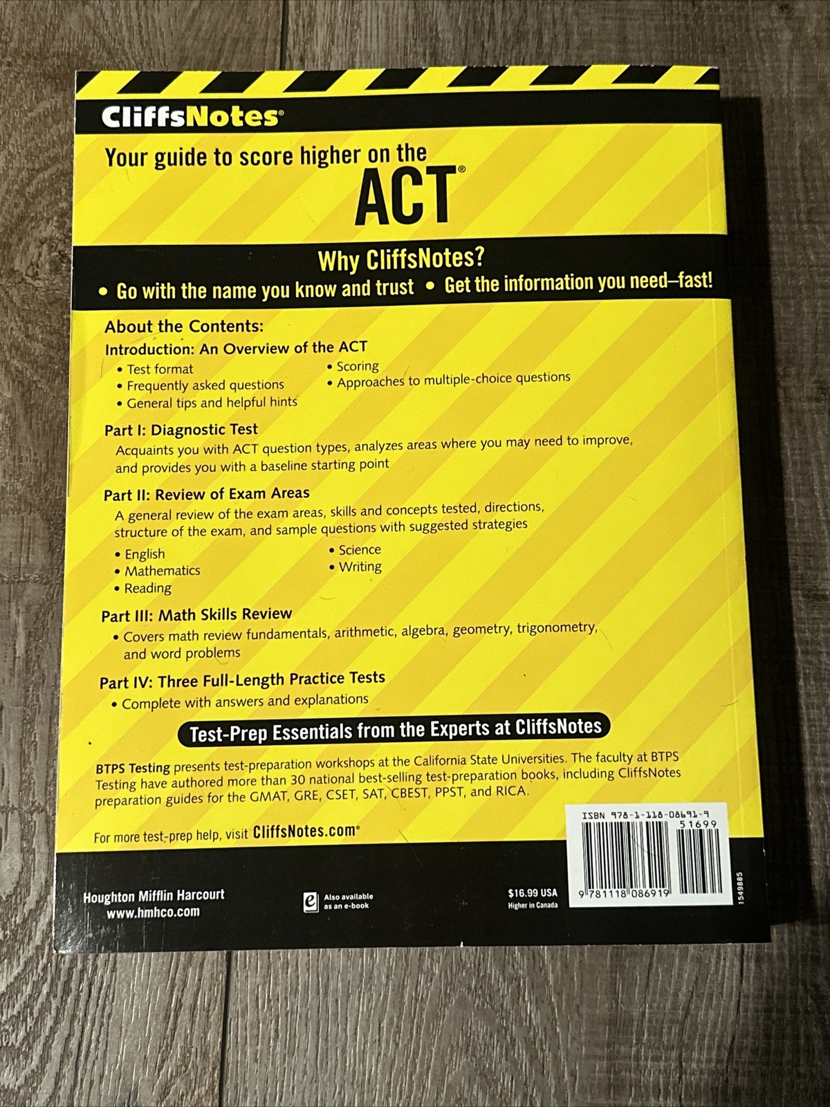 CliffsNotes ACT by BTPS Testing Staff (2013, Trade Paperback)