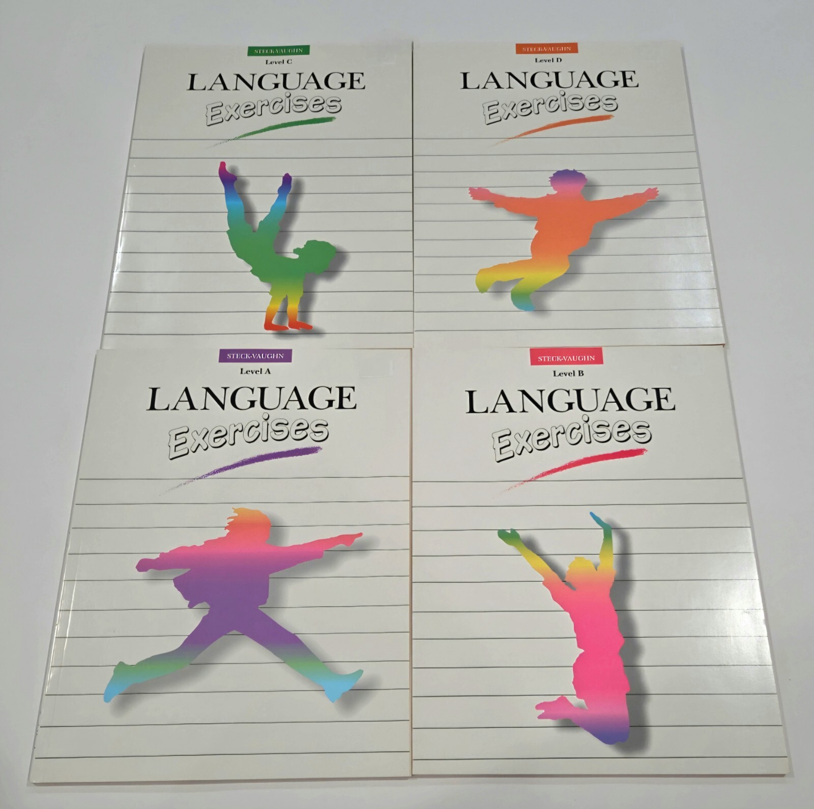 Steck-Vaughn LANGUAGE EXERCISES LEVELS A, B, C & D – Brand New! Vintage 1990s