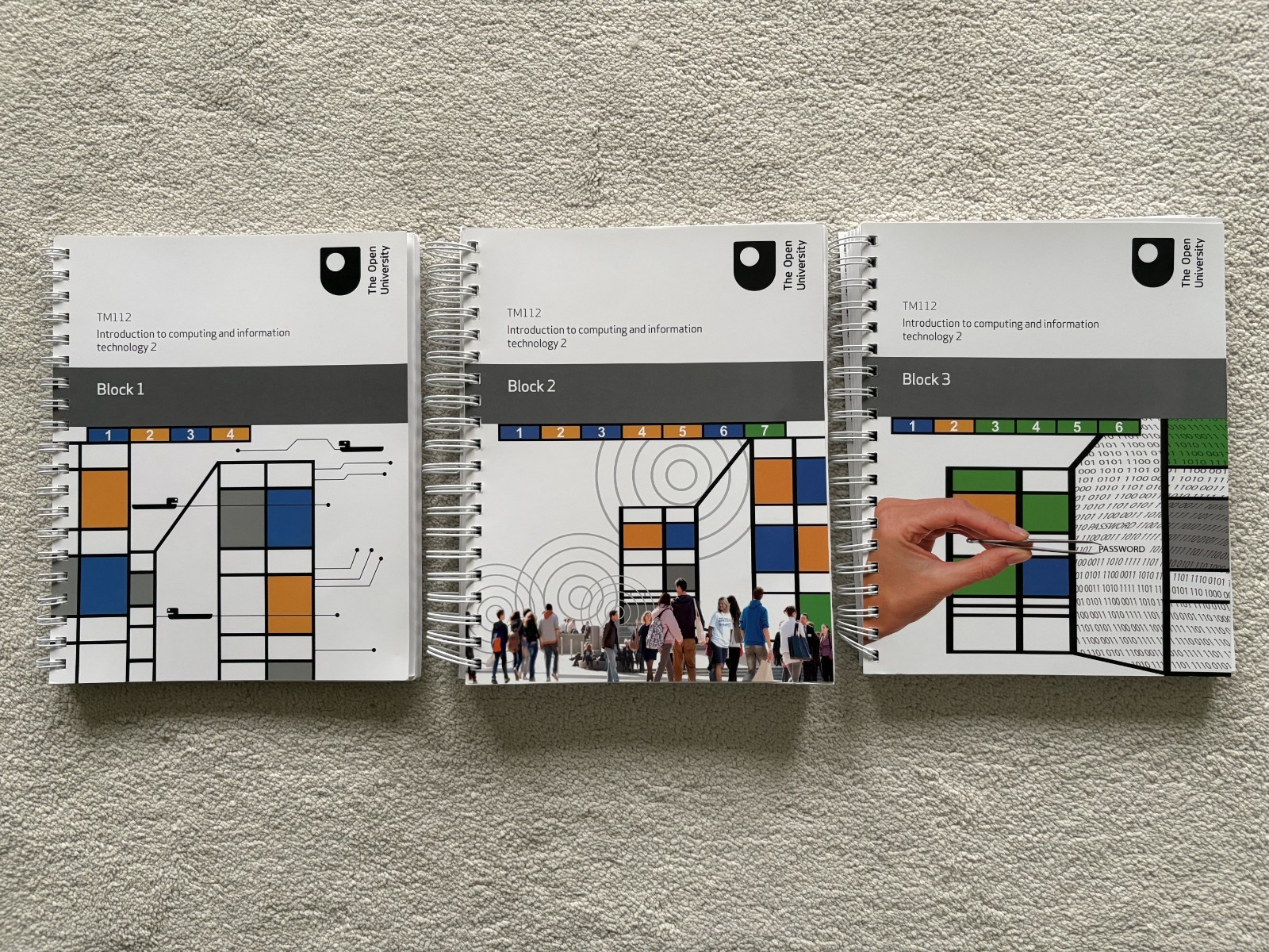 The Open University TM112 Intro To Computing and IT 2 Blocks 1-3 Books Full Set