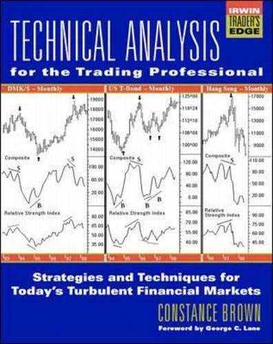 Technical Analysis for the Trading – Hardcover, by Constance Brown – Very Good b