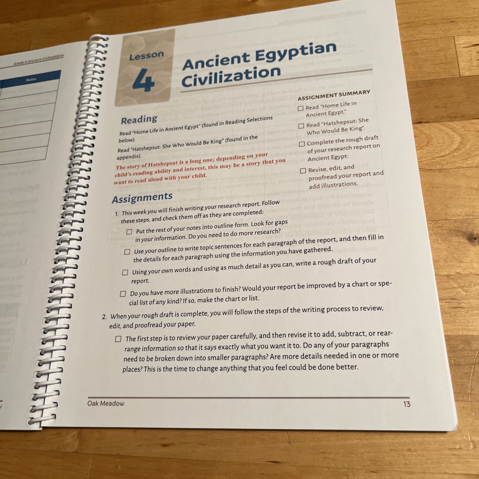 Oak Meadow Ancient Civilizations Grade 6 Teacher Manual Spiral Bound Homeschool