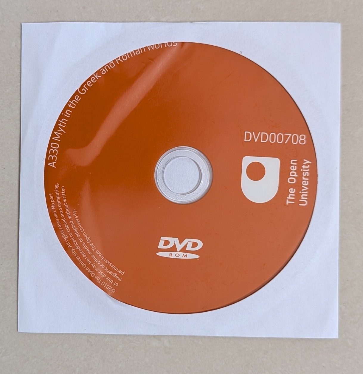 OPEN UNIVERSITY A330 Myth in the Greek and Roman worlds VERY GOOD CONDITION +DVD