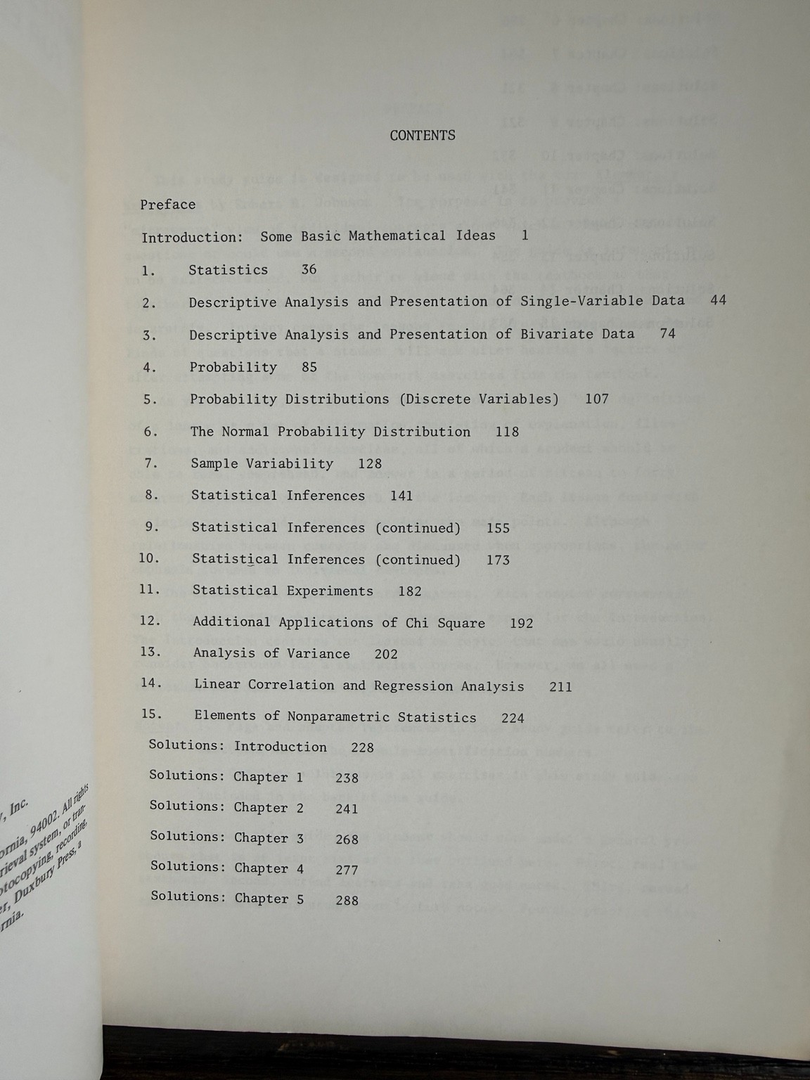 Vintage Elementary Statistics Study Guide (1974) — Robert R. Johnson