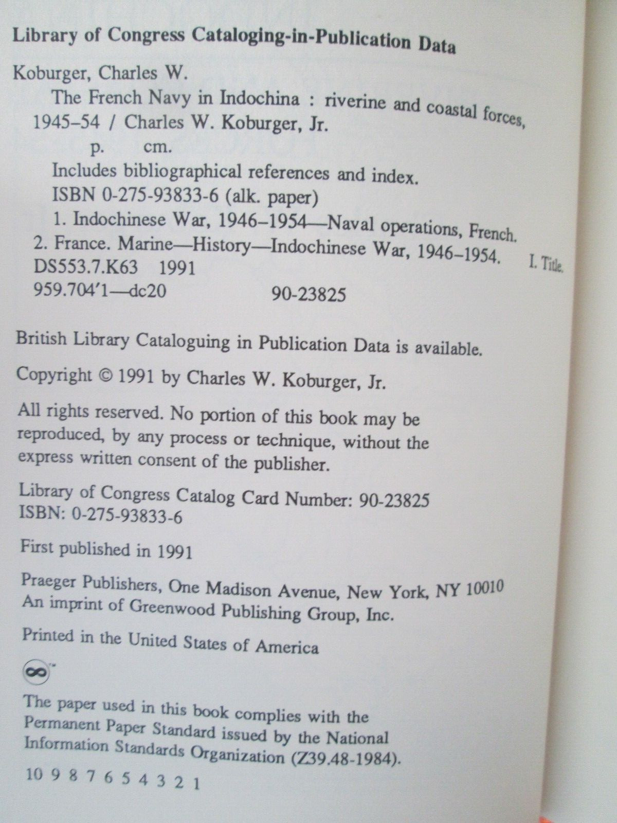 French Navy in Indochina 1945-1954 and Naval Expeditions 1945-1946 by Koburger