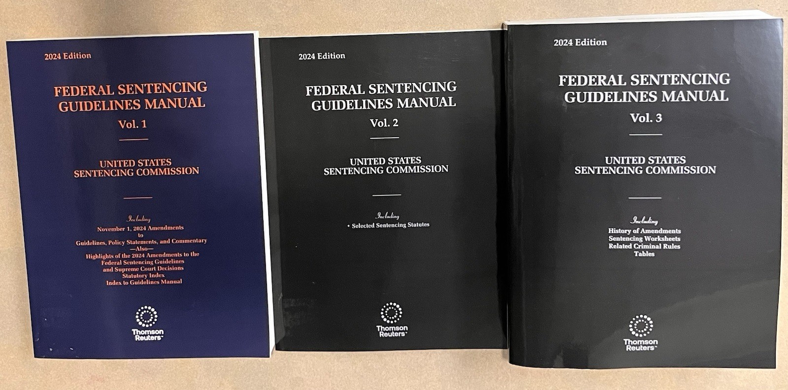 Federal Sentencing Guidelines Manual 2024 Edition Complete Set Volumes 1-3