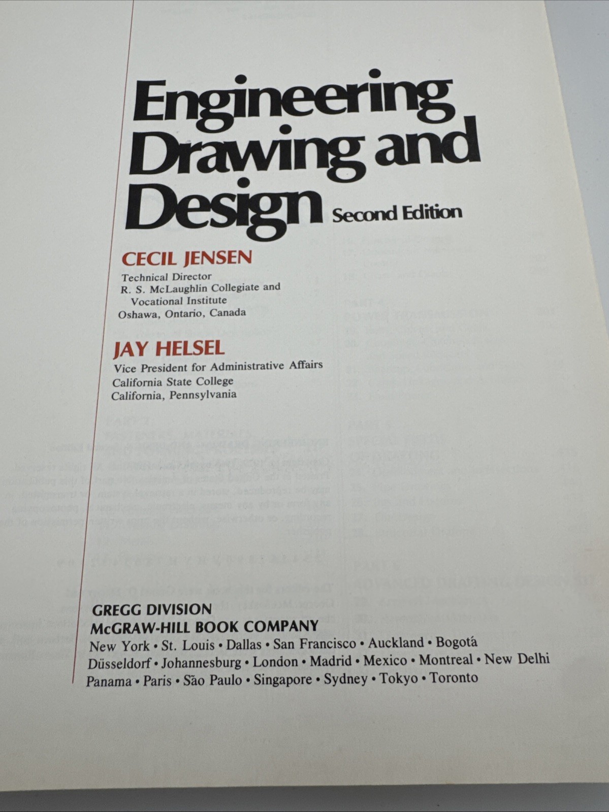 Engineering Drawing And Design By Cecil Jensen & Jay Kelsey Second Edition