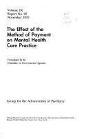 Effect of the Method of Payment on Mental Health Care Practice