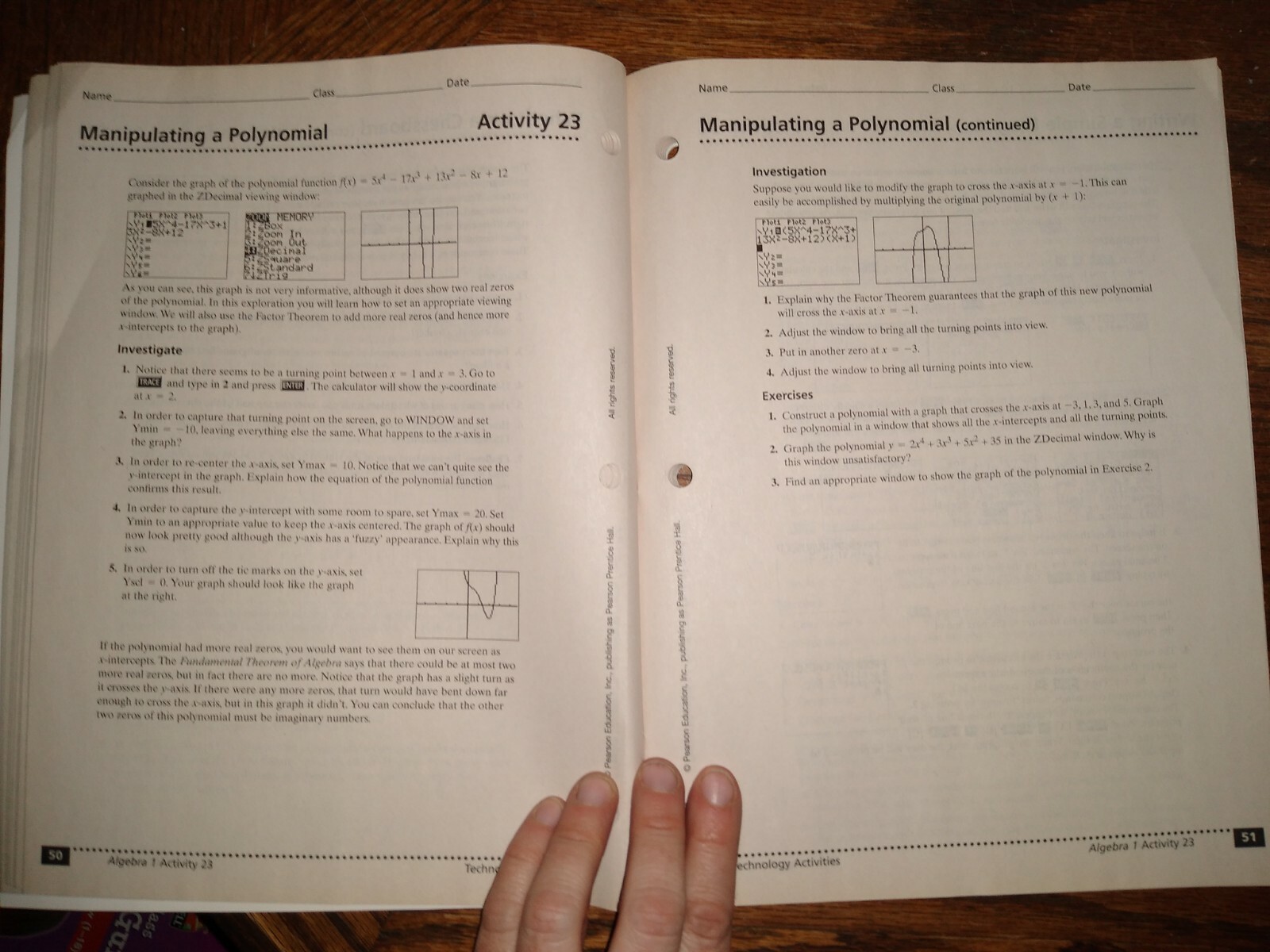 PRENTICE HALL HANDS-ON ACTIVITIES (ALGEBRA & GEOMETRY)