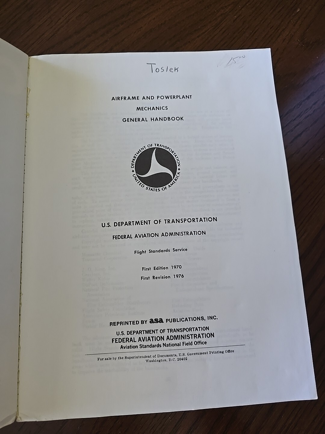 Airframe and Powerplant Mechanics General Handbook Ea-Ac 65-9a – GOOD