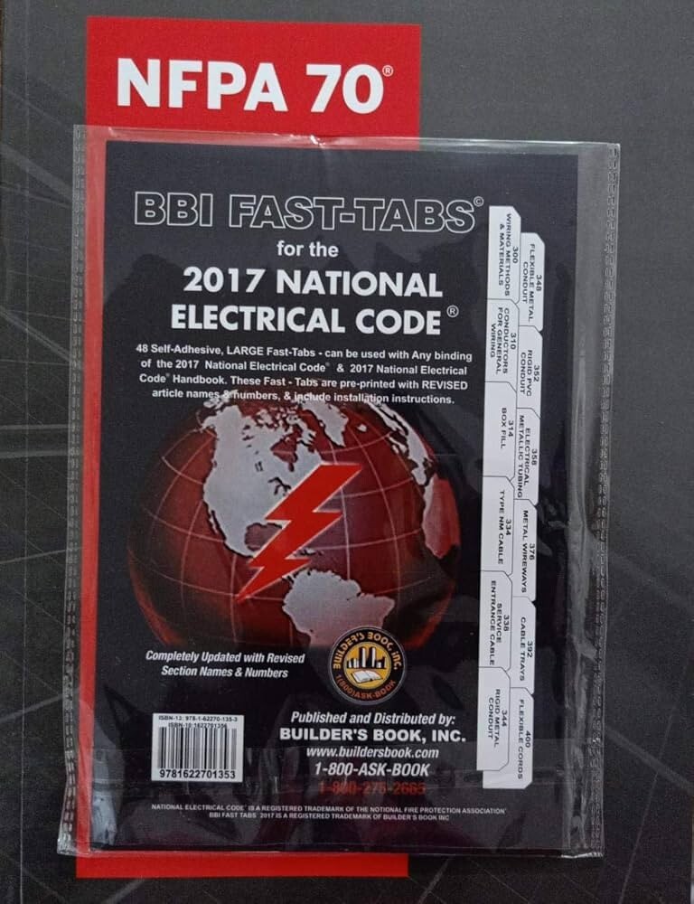 NFPA 70 National Electrical Code NEC 2017 Ed Paperback WITH BBI TAB FREESHIP