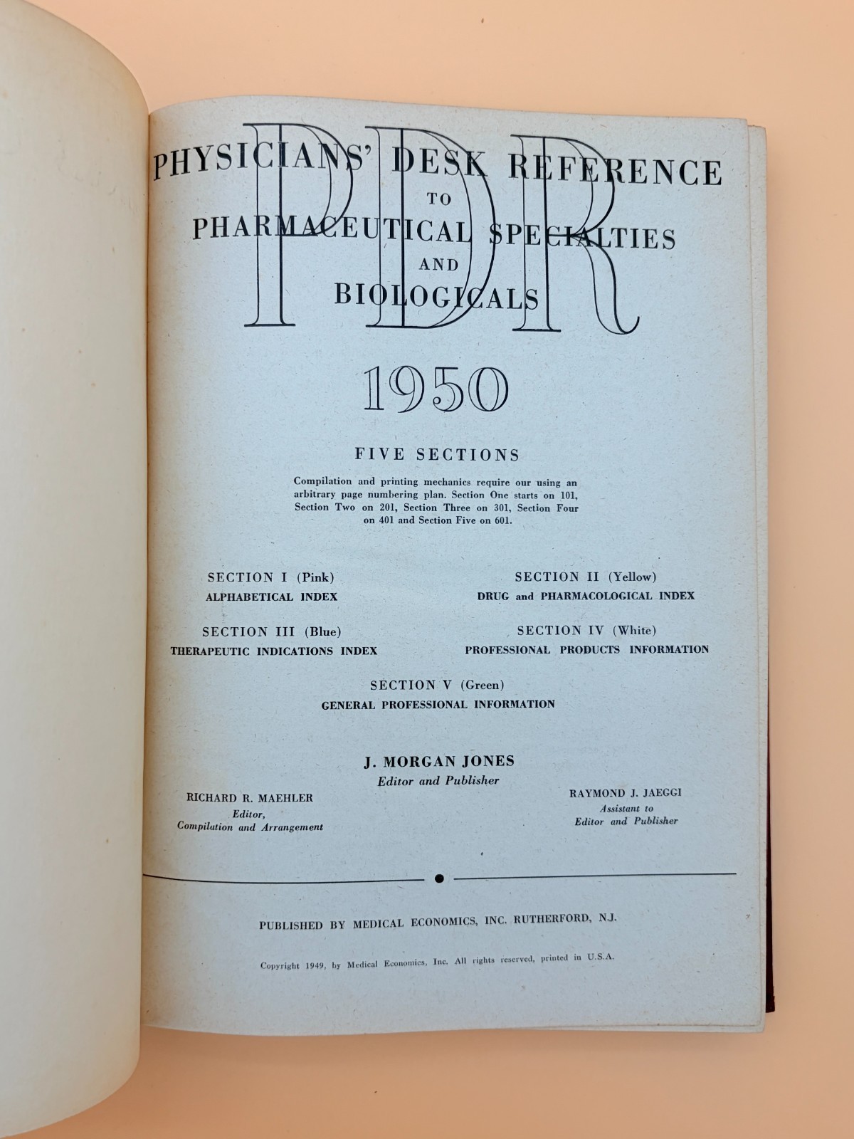 Physicians Desk Reference 1950 Medical Economics HC Drug Pharmacology Book