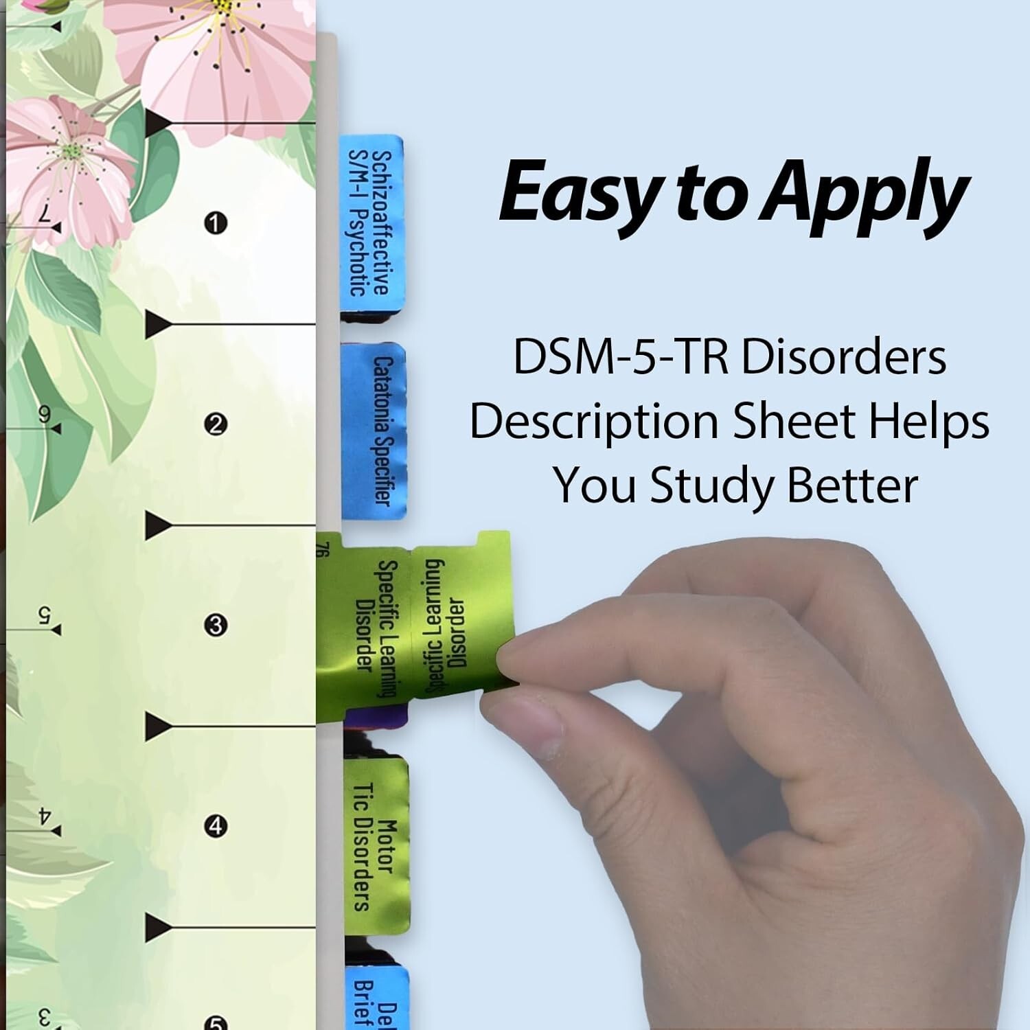 Comprehensive DSM-5-TR Index Tabs Set with Page Numbers for Efficient Reference