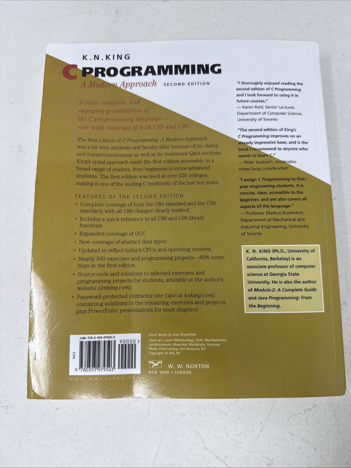 C Programming : A Modern Approach by K. N. King (2008, Trade Paperback) 2nd Ed.