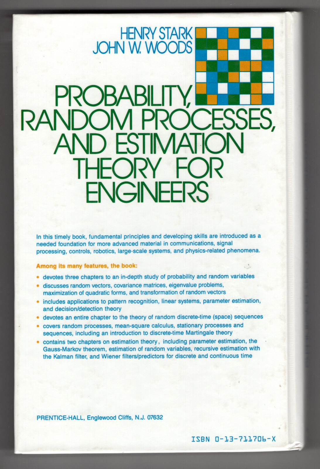 Probability, Random Processes and Estimation Theory for Engineers, Stark & Woods