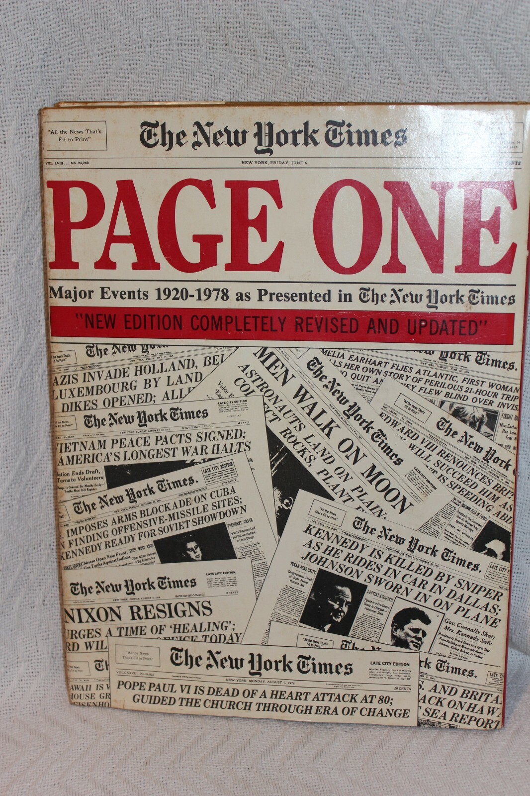 THE NEW YORK TIMES PAGE ONE Major Events 1920-1978 292 pages Hard Back 15.5X11.5