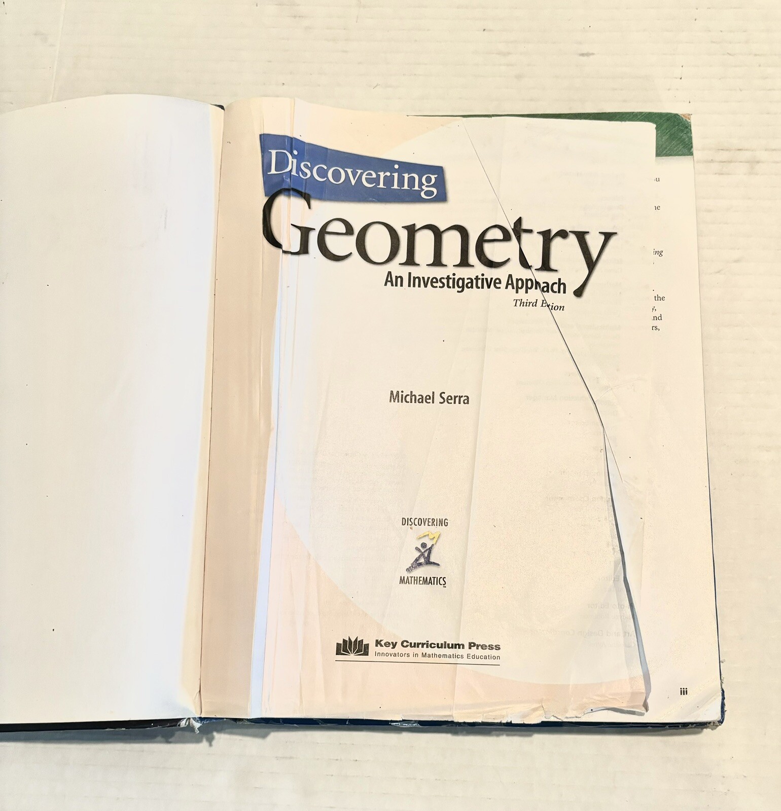 Geometry Math Textbook Key Curriculum Press Hardcover ISBN 1559534591
