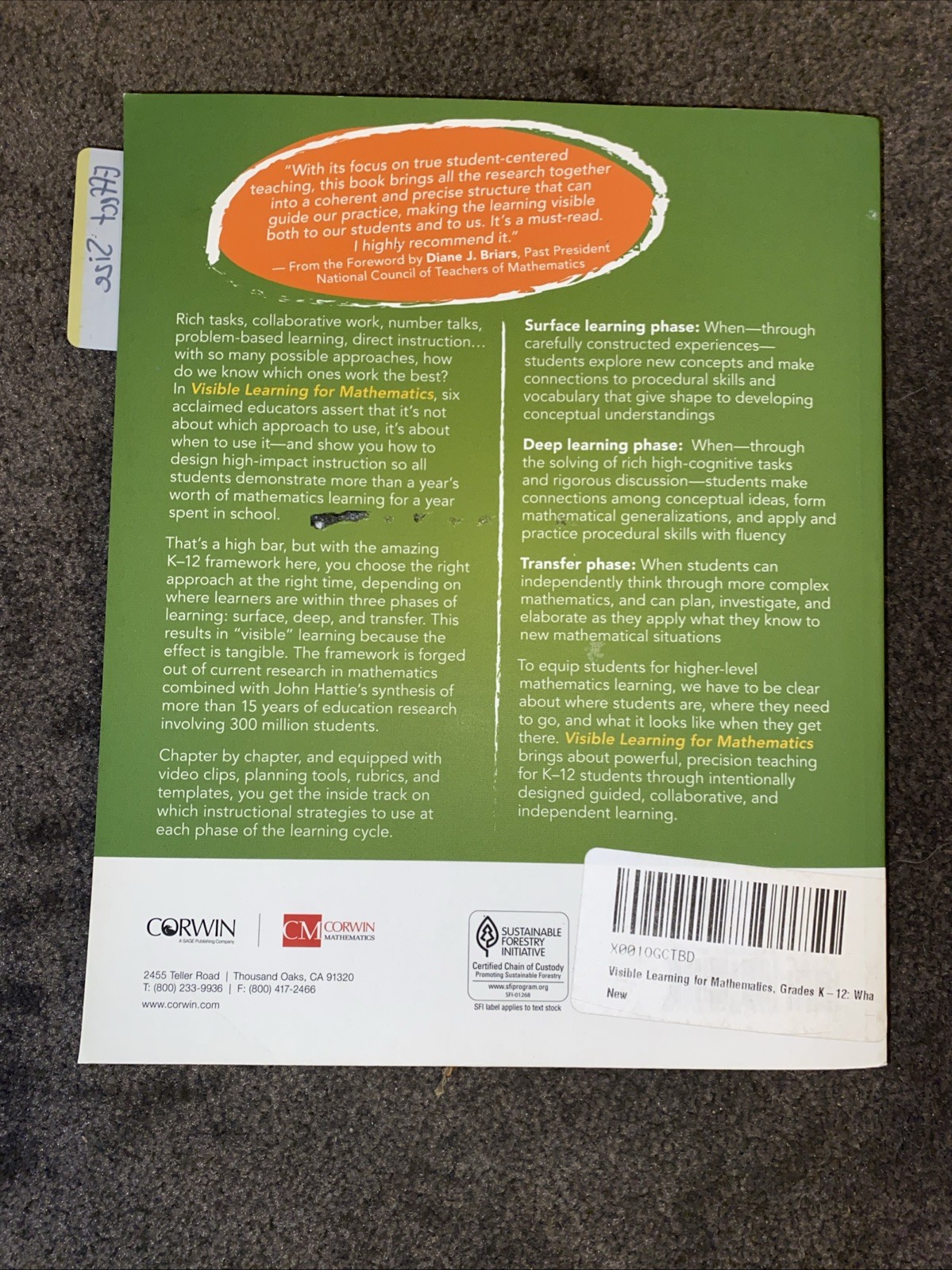 Visible Learning for Mathematics, Grades K-12: What Works Best to Optimiz – GOOD
