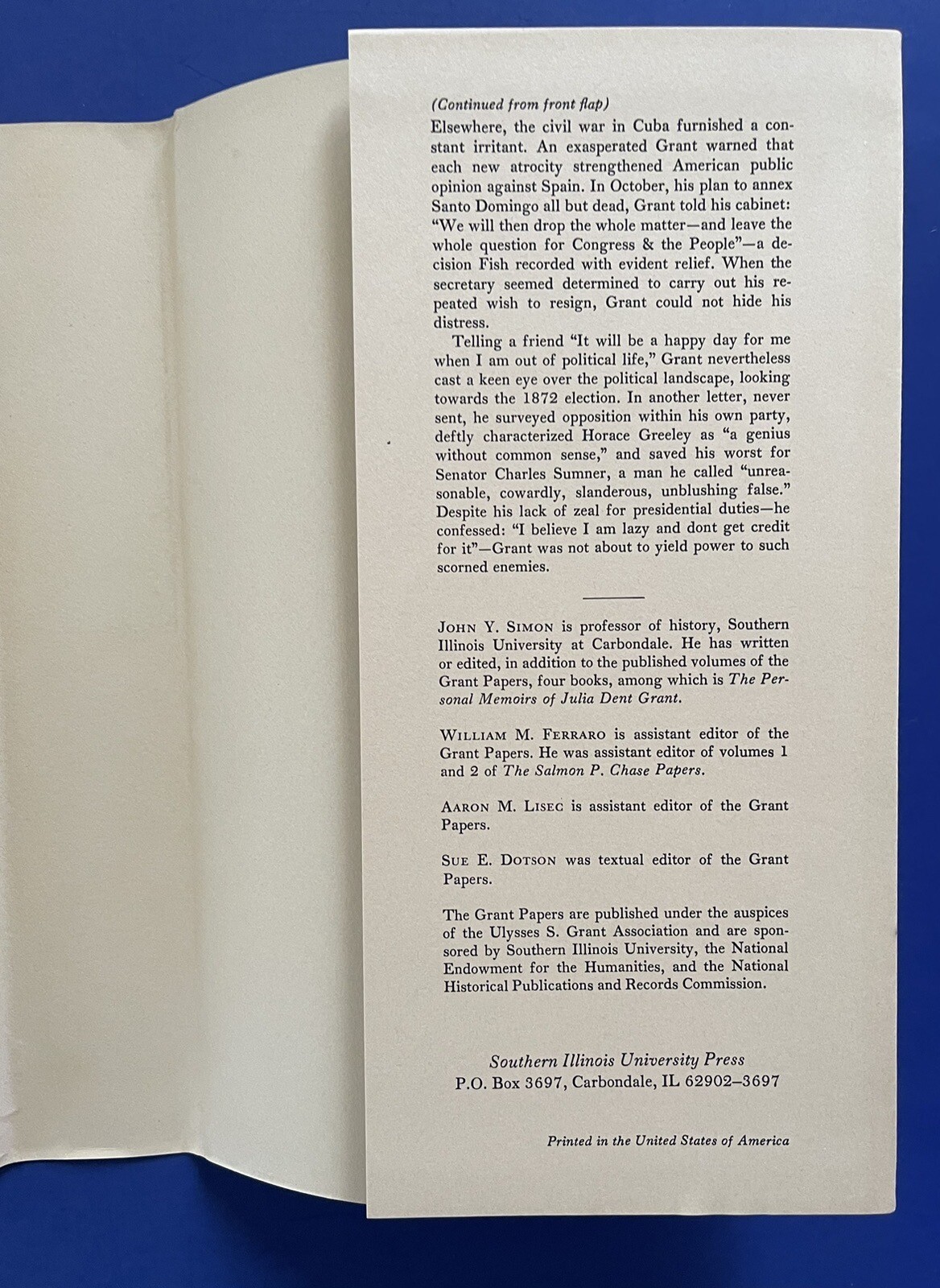 THE PAPERS OF ULYSSES S. GRANT, Volume 22 June 1, 1871-Jan 31, 1872 (1998 HC/DJ)