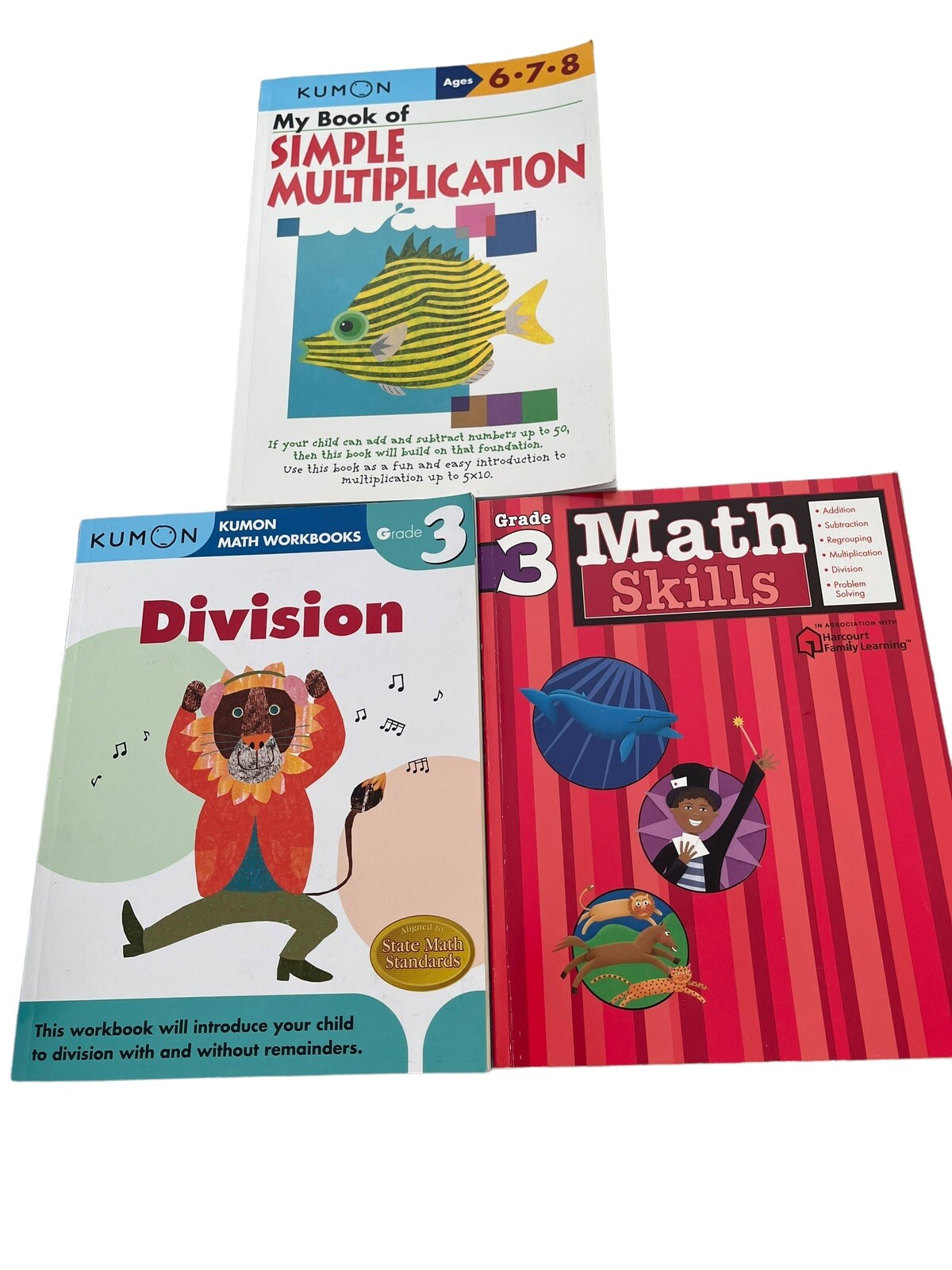 Elementary Math Workbooks 2 Grade 3 And 1 Ages 6,7,8 Homeschool