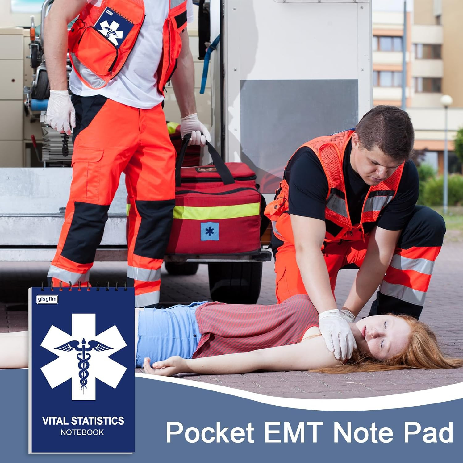 Gisgfim 4Pcs EMT First Responders Vital Statistics Notepad EMS Field Notebook EM