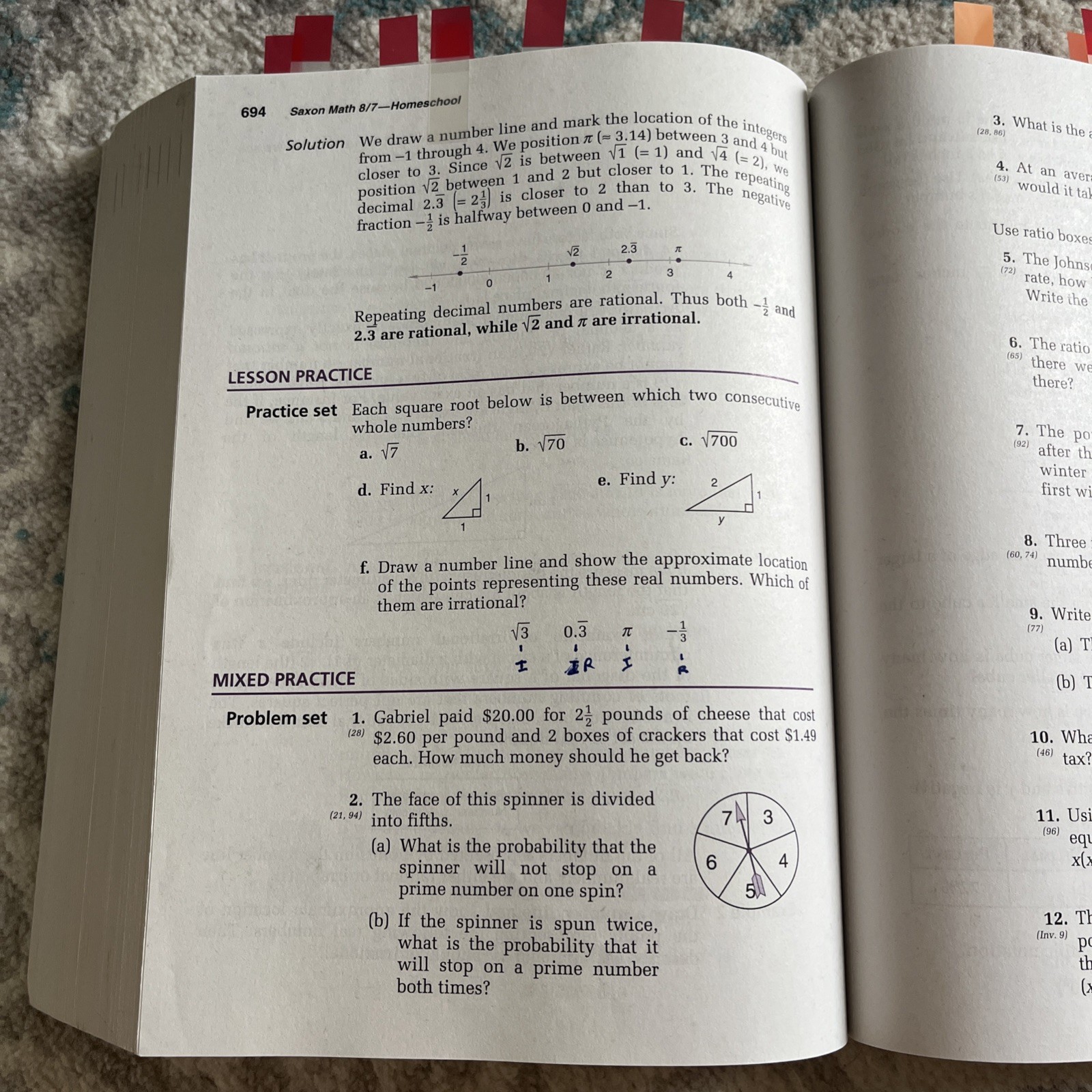 Saxon Math Homeschool 8/7 Student Textbook with Pre-Algebra (2005 Paperback)