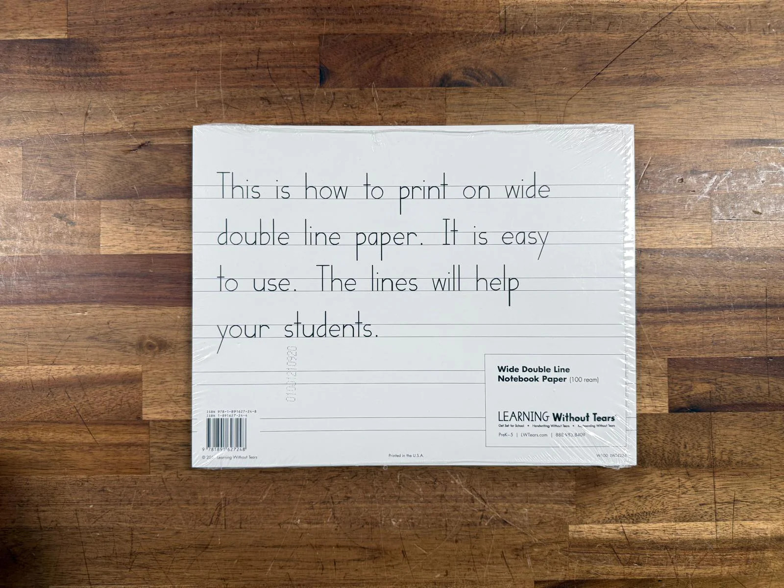 Learning without Tears Wide Double Line Notebook Paper (NEW)