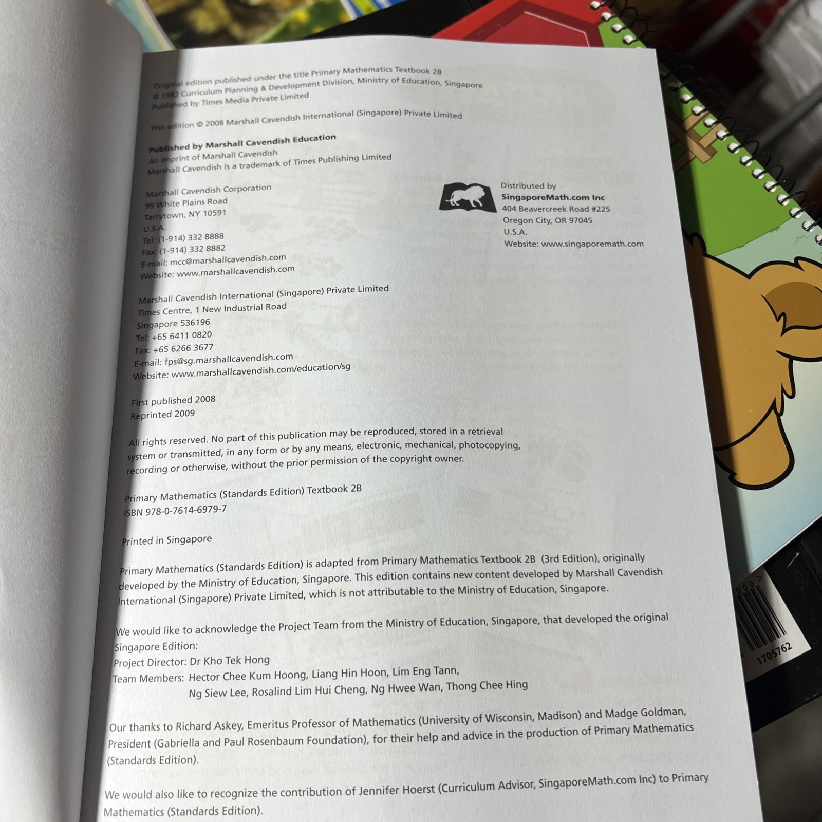 Primary Mathematics 2B Textbook, Standards Edition Singapore, elementary
