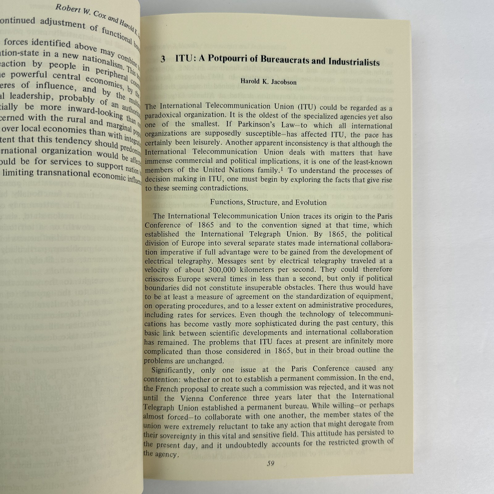The Anatomy of Influence Robert W Cox Harold K Jacobson Yale Univ Press 1974 PB