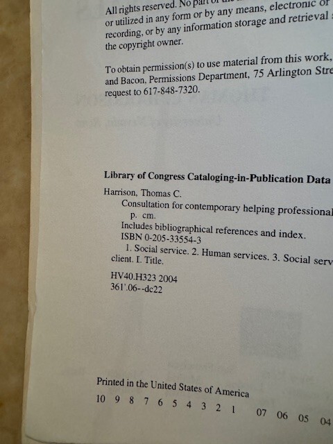 Consultation for Contemporary Helping Professionals by Thomas C. Harrison
