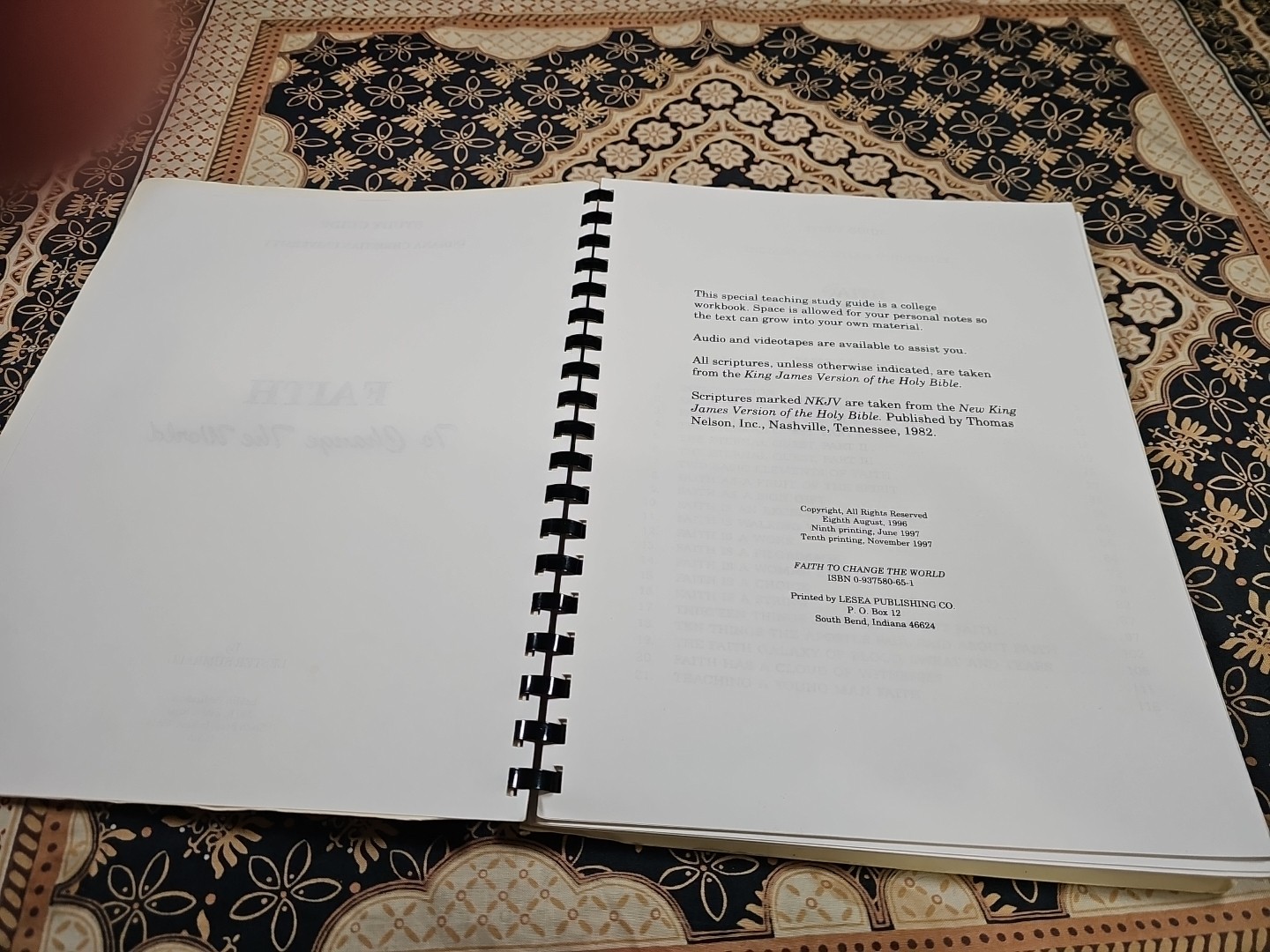 Rare FAITH TO CHANGE THE WORLD (c) 1997 Spiral Bound Study Guide LESTER SUMRALL