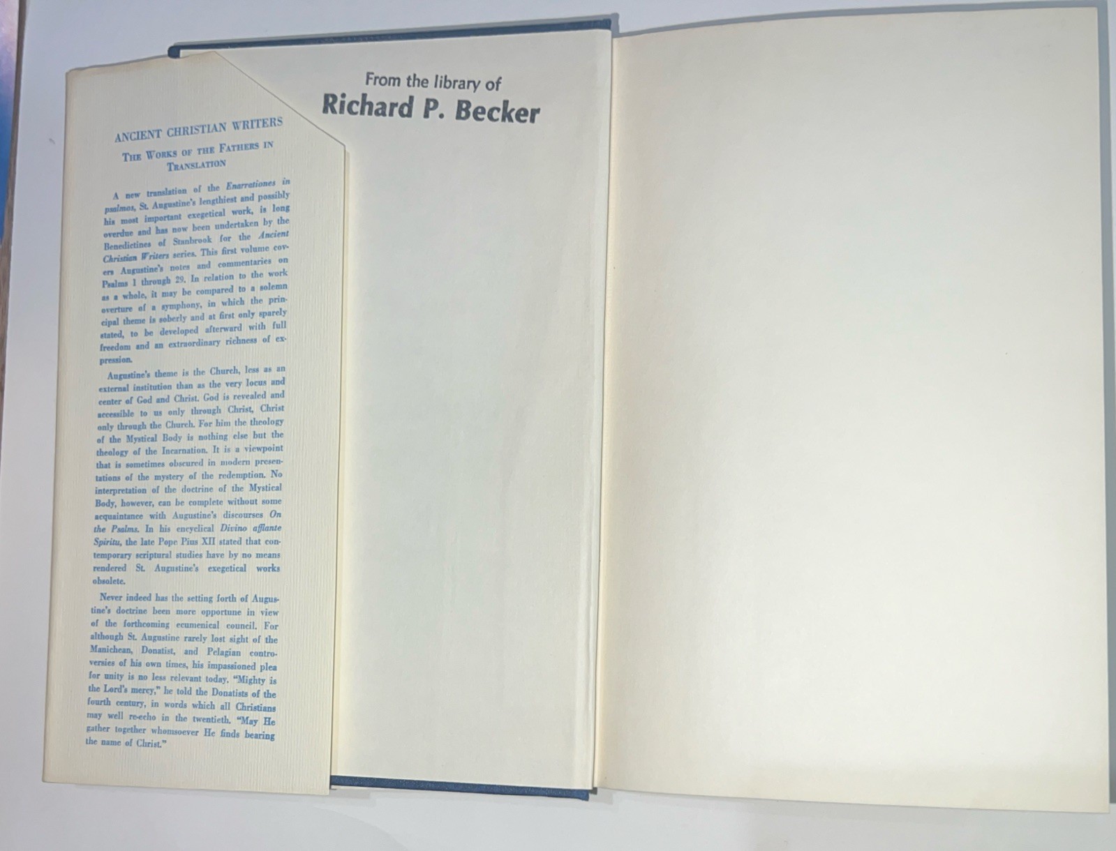Ancient Christian Writers: St. Augustine on the Psalms,Vol. 1 Newman Press, 1960