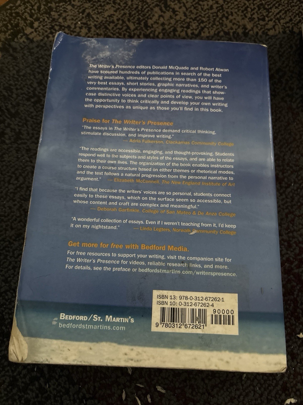 The Writer’s Presence Seventh Edition Donald McQuade Robert Atwan Paperback