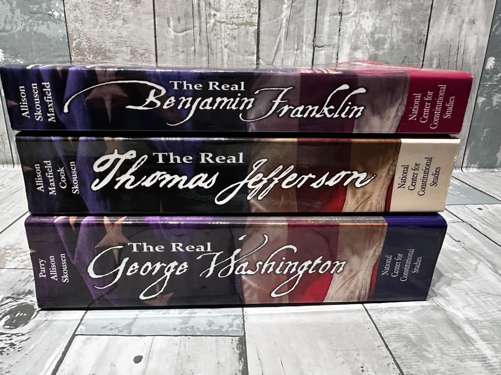Lot of 3 Books Thomas Jefferson Benjamin Franklin George Washington Presidents
