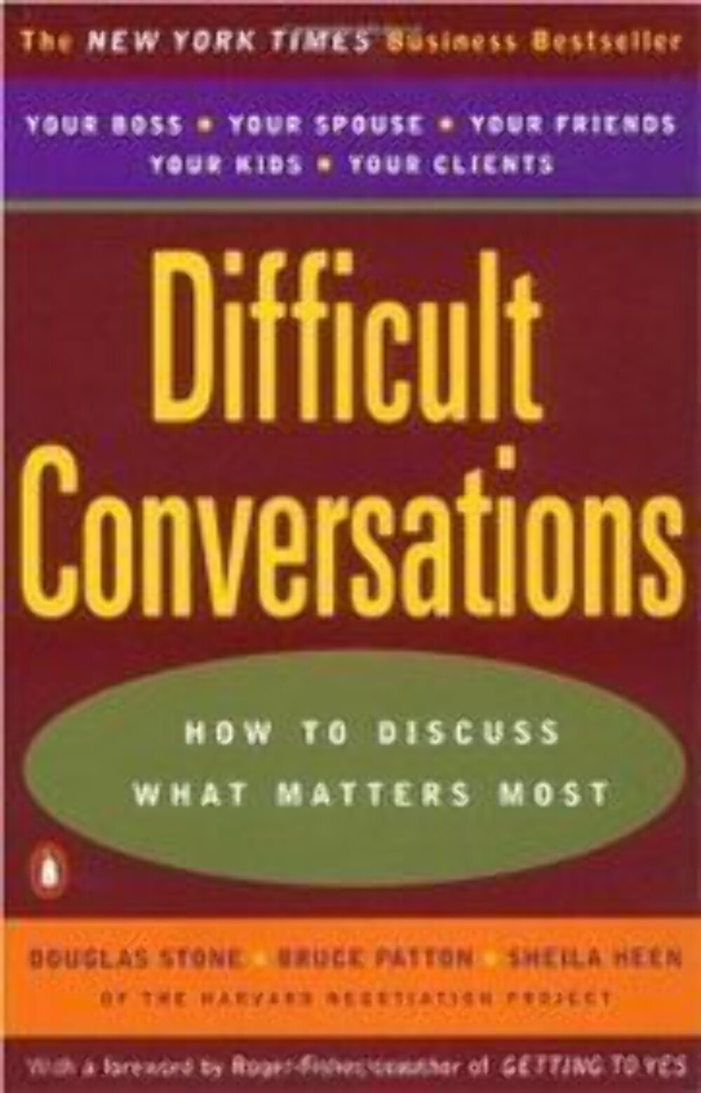 Difficult Conversations: How to Discuss What Matters Most by Douglas Stone VERY