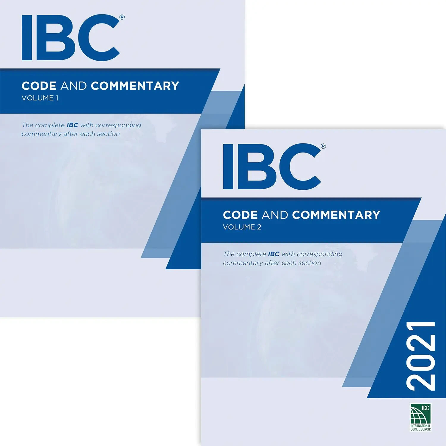 2021 IBC Code and Commentary Combo of Vol. 1 and 2 (By ICC, Brand New)
