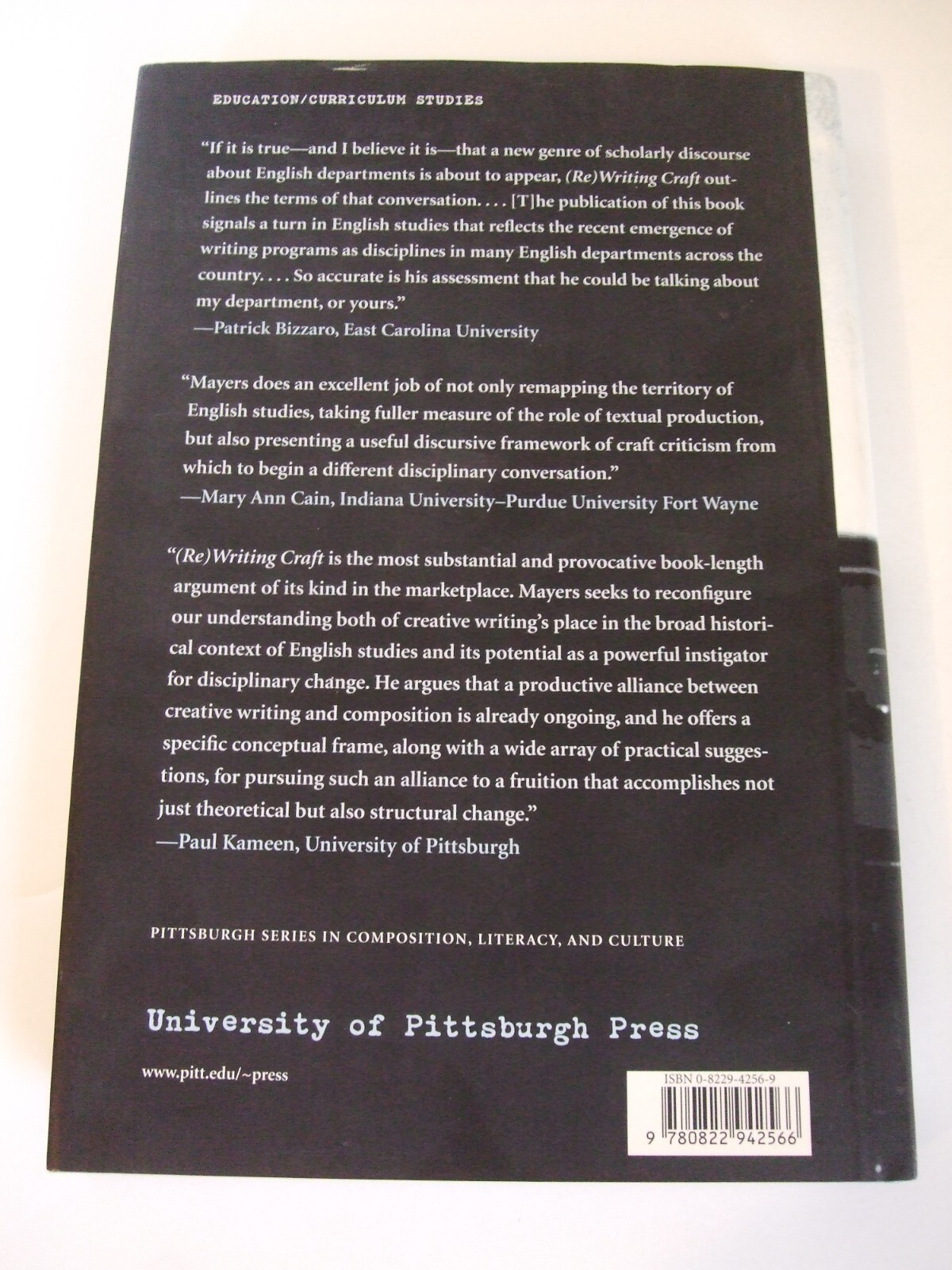 (Re)Writing Craft: Composition, Creative Writing & the Future of English Studies