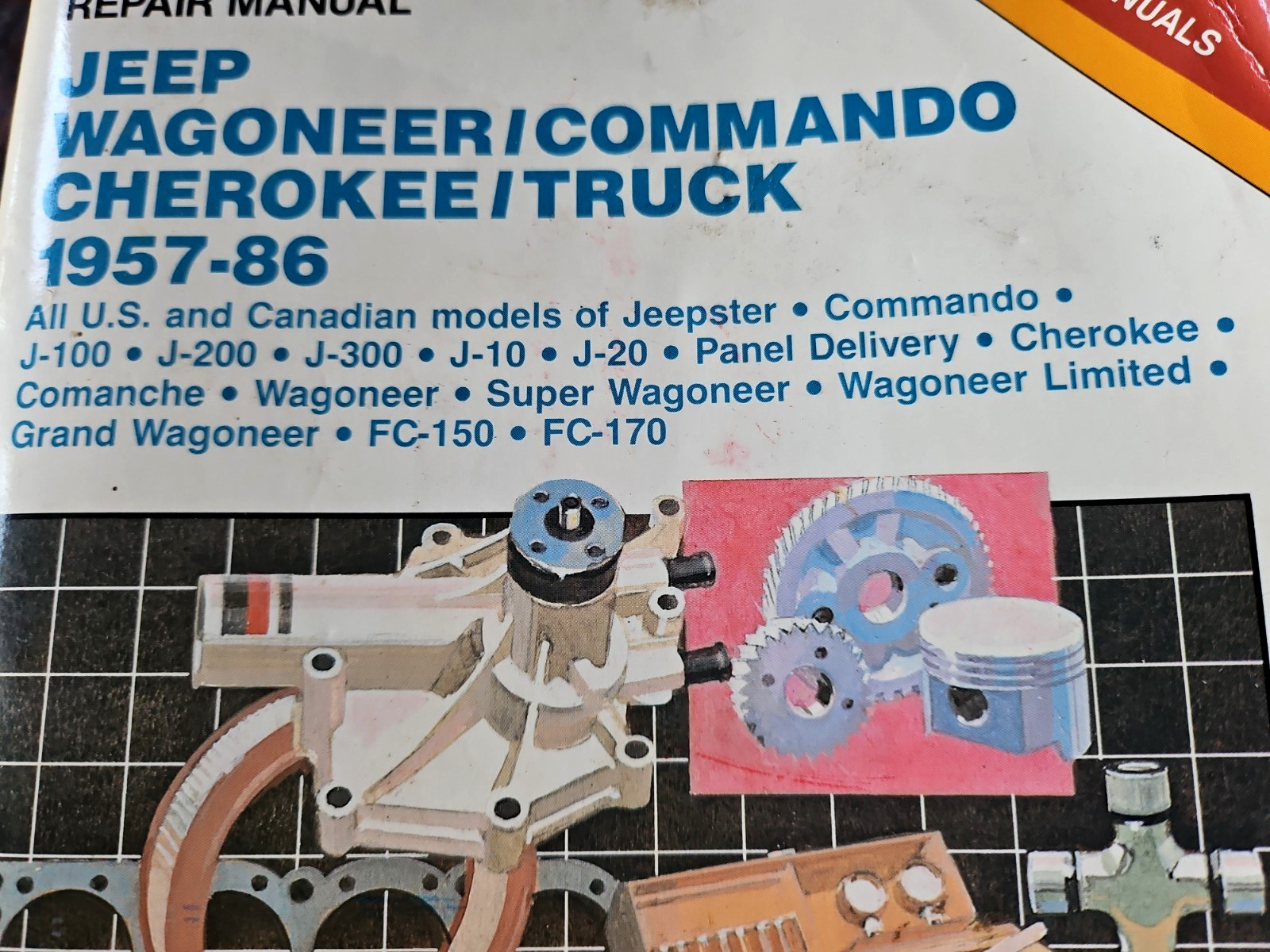 Chilton Book Company Jeep Wagoneer Commando Cherokee 1957-86 Repair Manual 6739