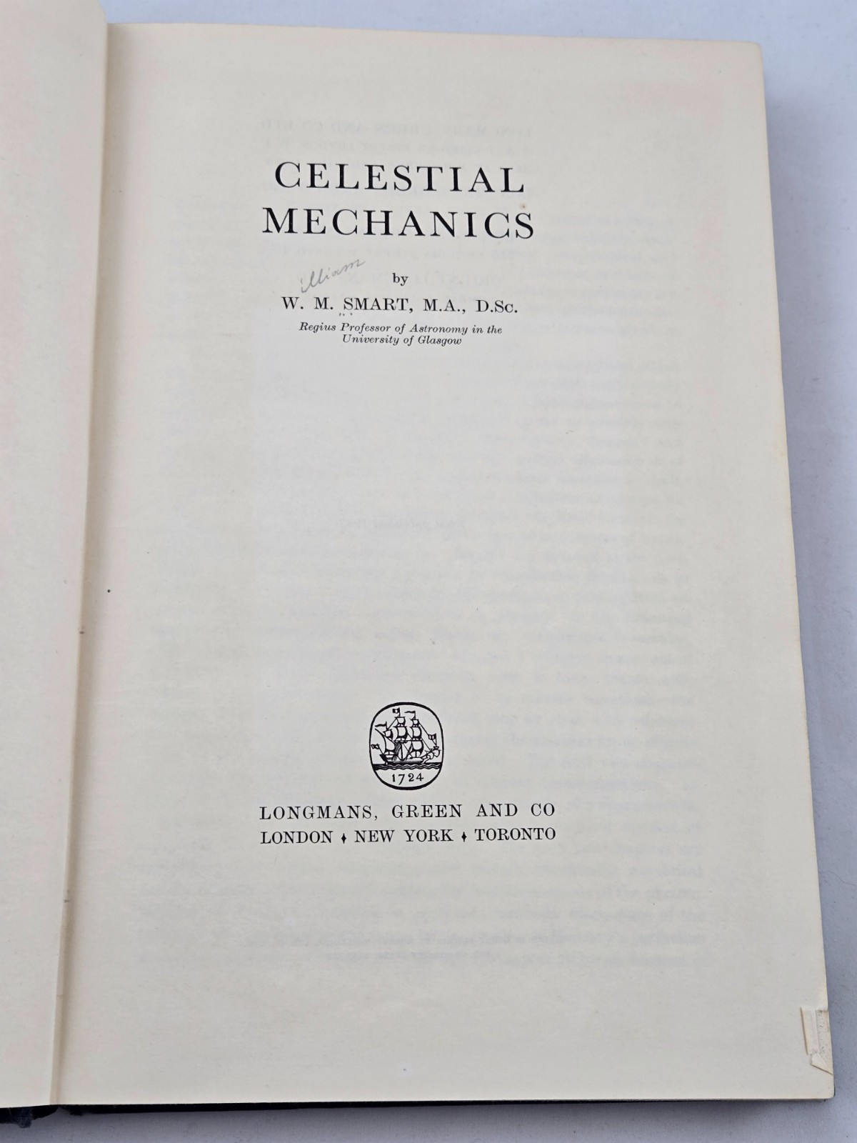 Celestial Mechanics W.M. Smart 1953 HC NASA Goddard Space Flight Center Library