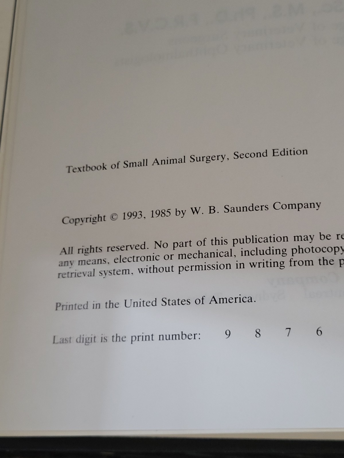 Textbook of Small Animal Surgery Volumes 1 & 2 Douglas Slatter Second Edition