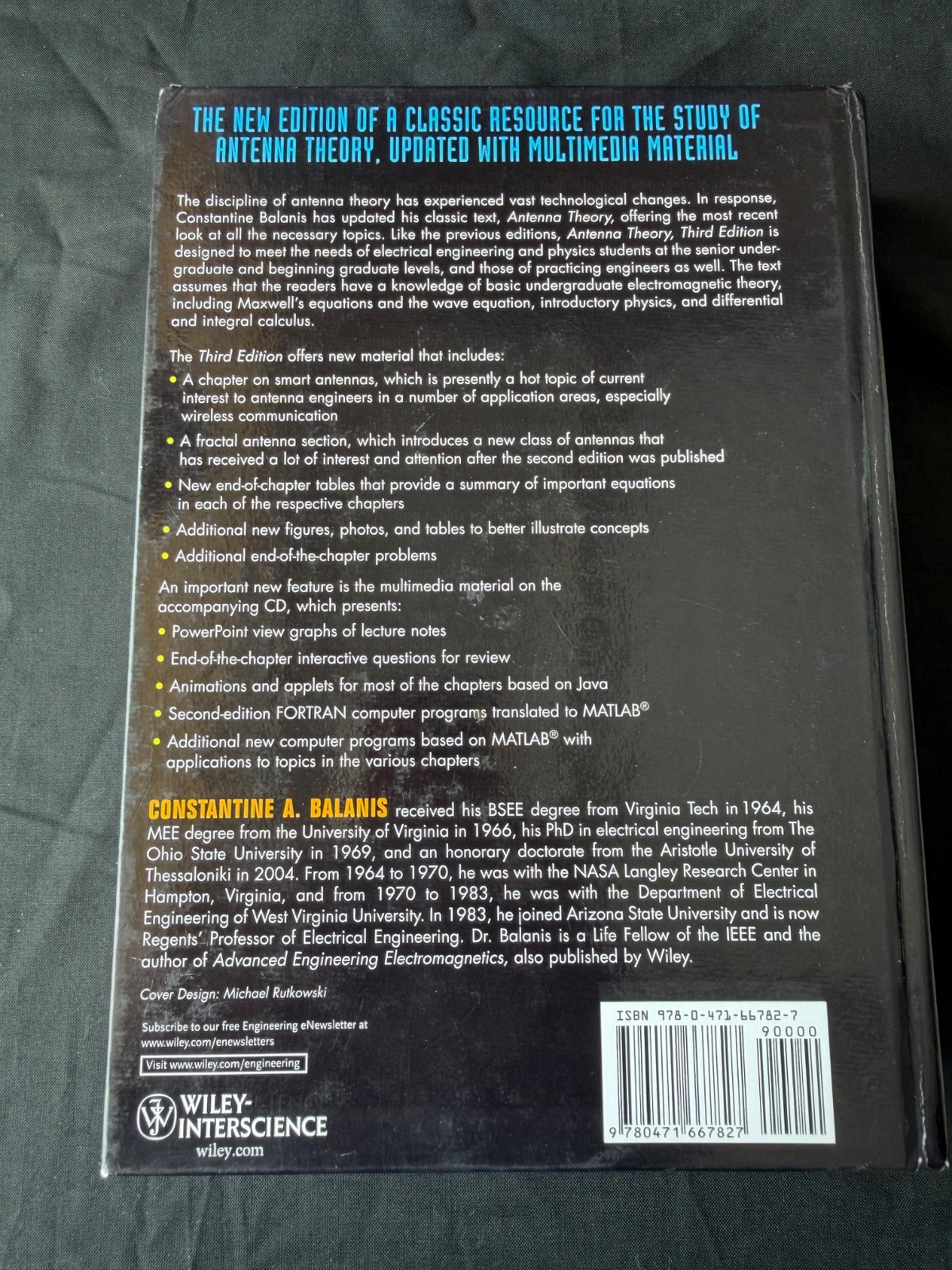 ANTENNA THEORY ANALYSIS AND DESIGN – CONSTANTINE A BALANIS – 2005 -THIRD EDITION