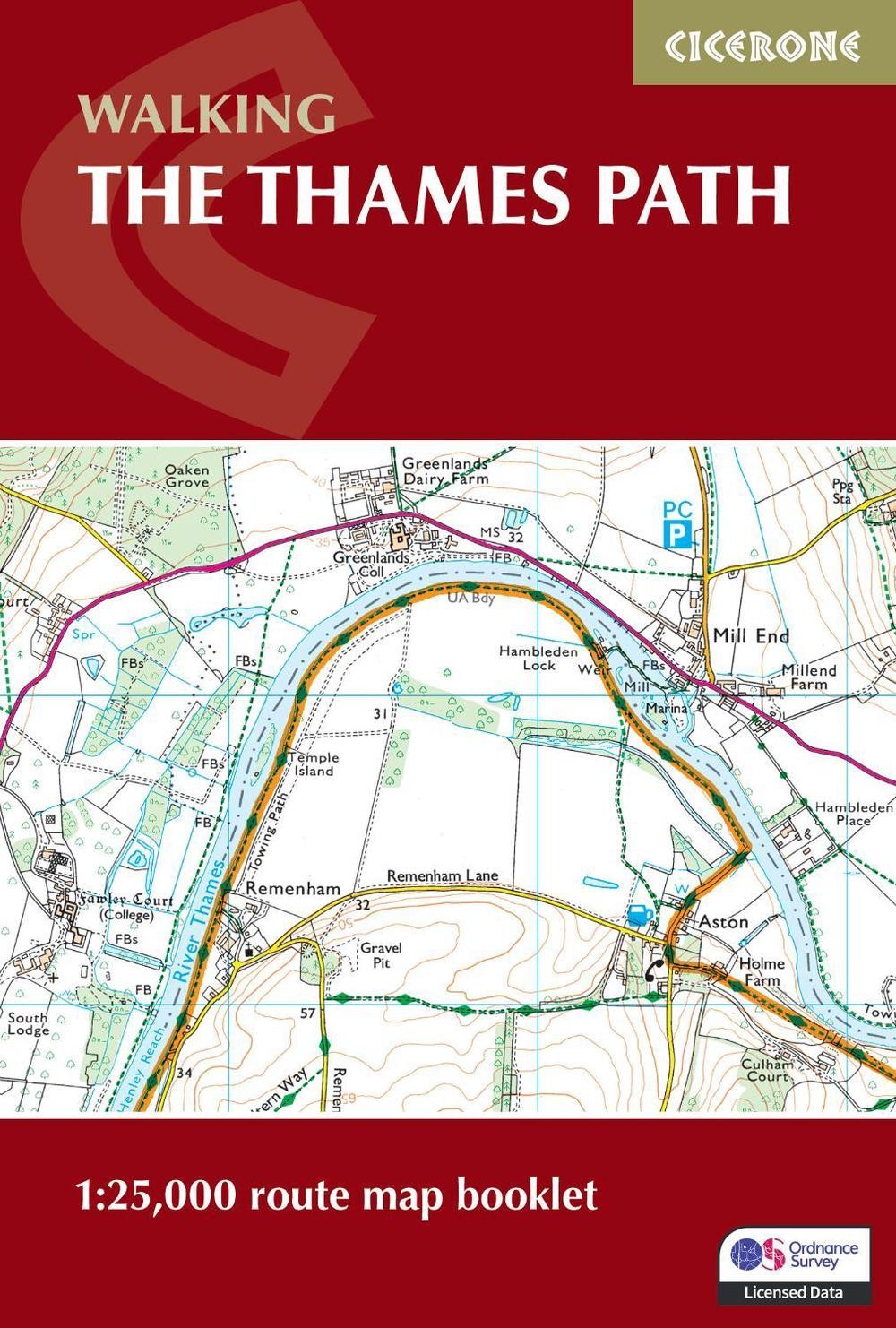 The Thames Path Map Booklet: 1:25,000 OS Route Map Booklet by Leigh Hatts Paperb