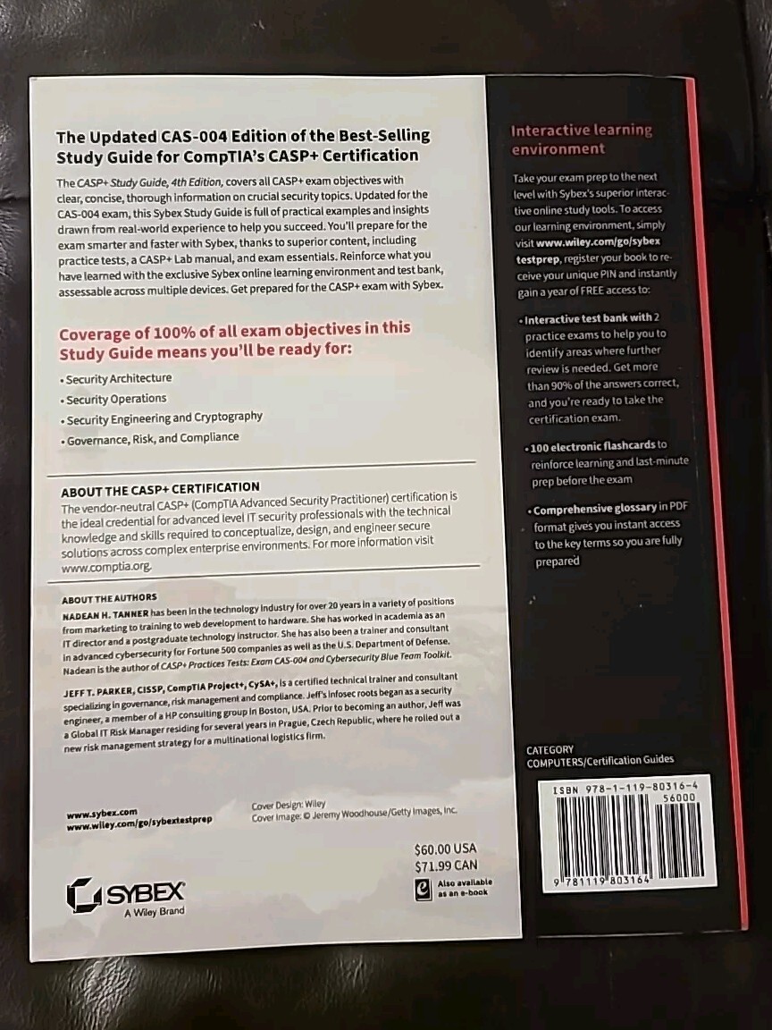 Sybex Study Guide Ser.: CASP+ CompTIA Advanced Security Practitioner Study Guide