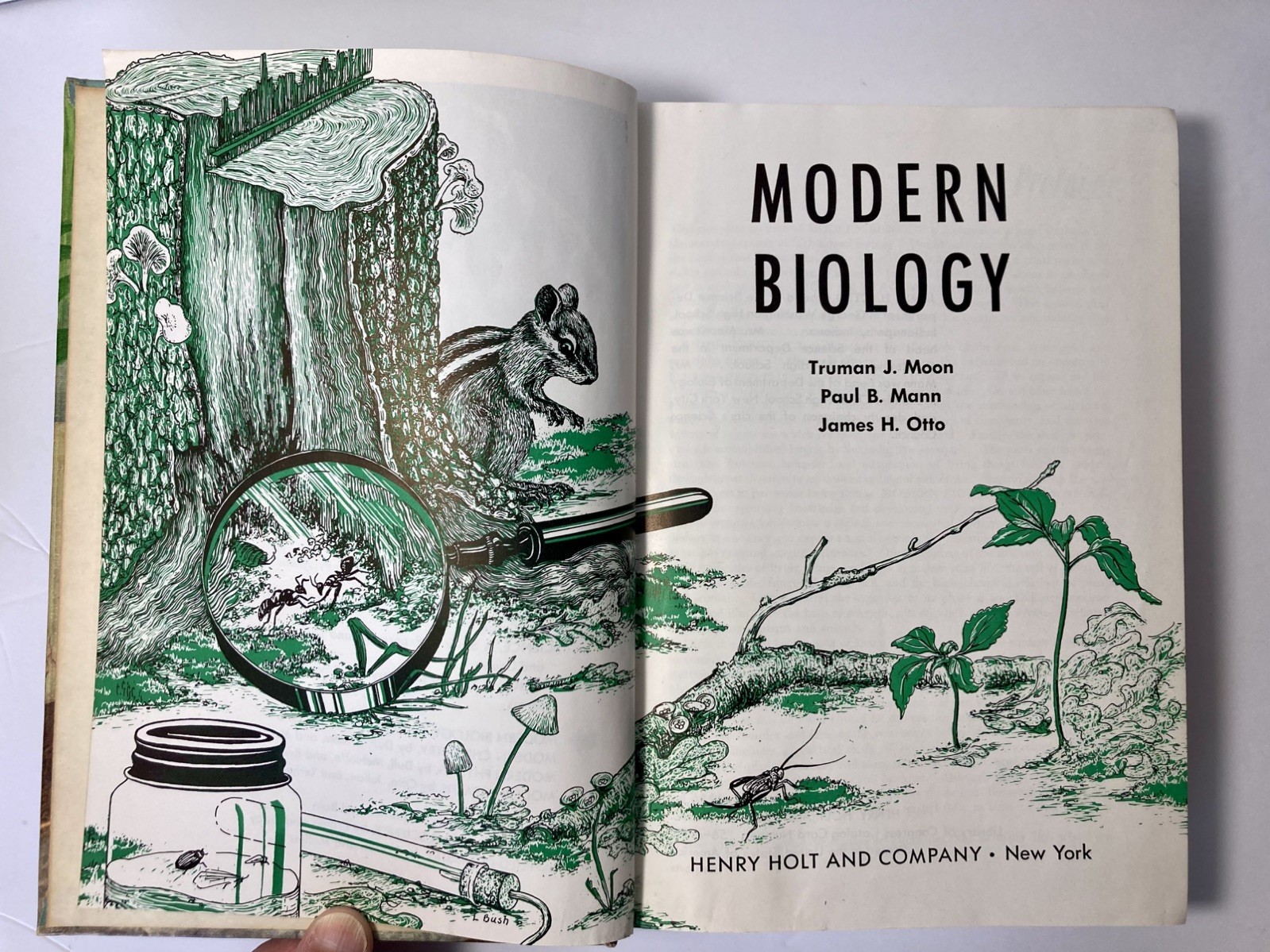 Vtg 1956 Modern Biology Textbook Green Hardcover Henry Holt Science Book EUC
