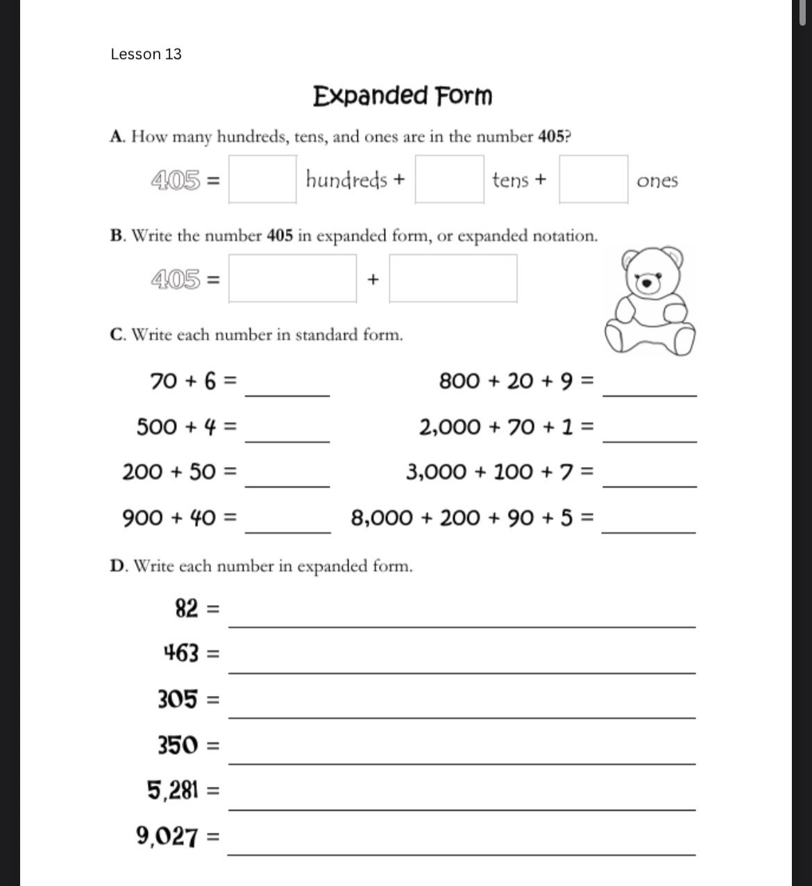 4th Grade Math Full year Lessons Workbook Fourth Grade Mathematics Homeschool