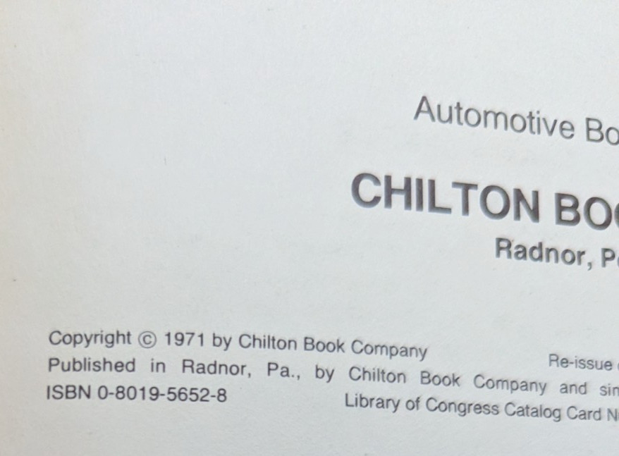 Vintage Chilton’s Auto Repair Manual, 1954-1963 American Cars Hardback Book