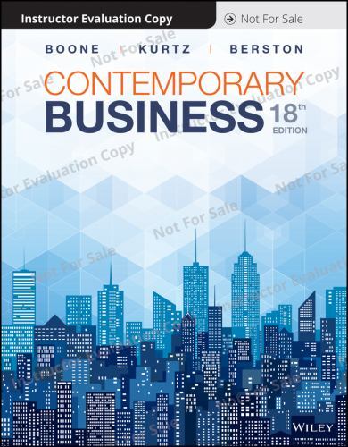 Contemporary Business, 18th Edition Evaluation Copy