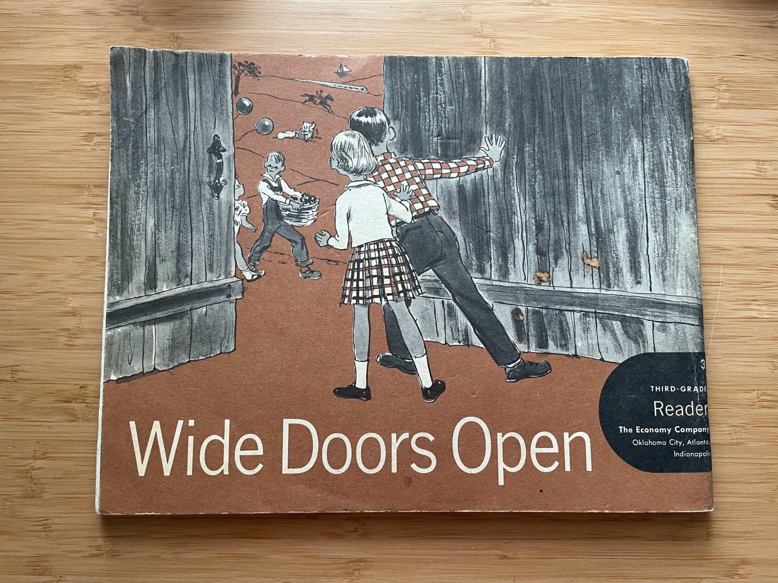 1967 Wide Doors Open Third Grade Reader Phonetic Keys School Book VTG