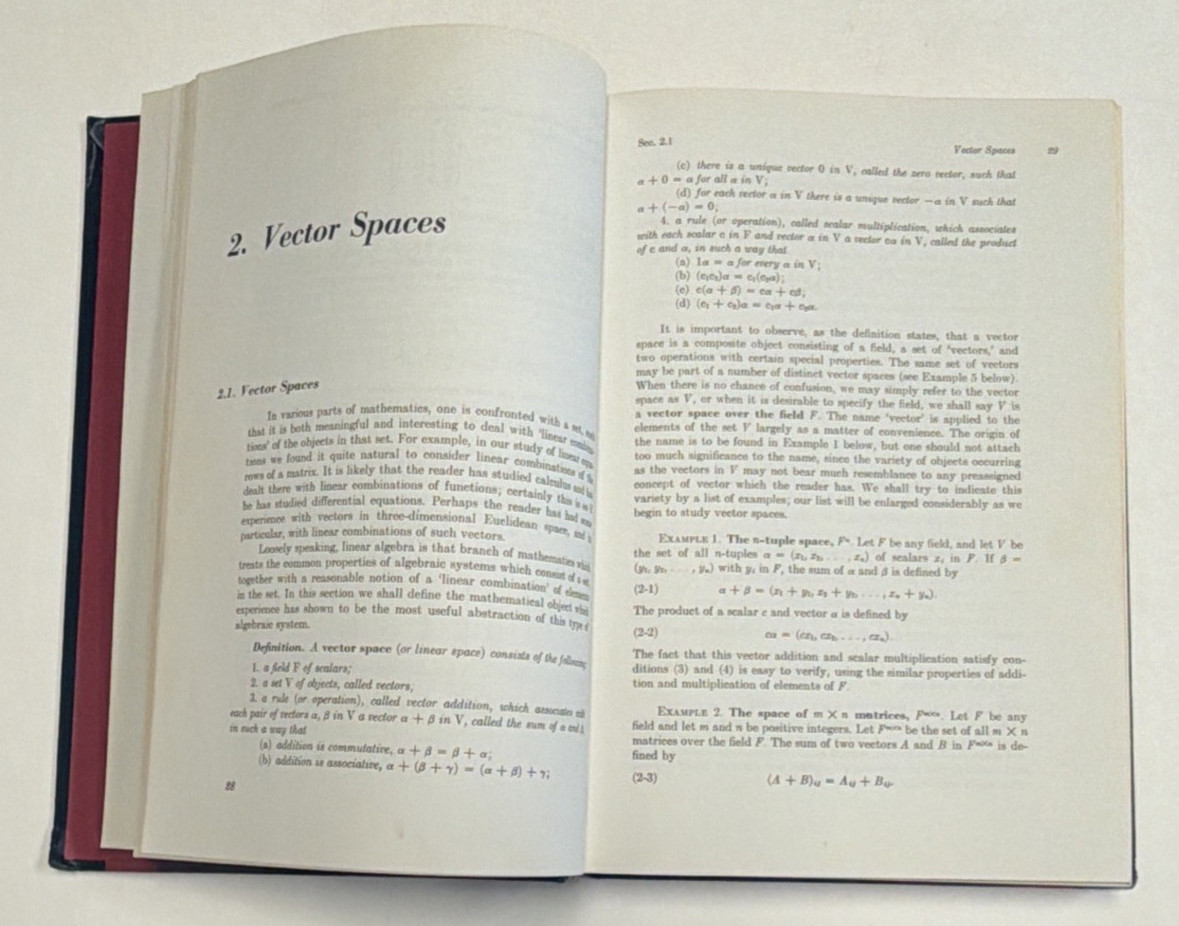 Linear Algebra Kenneth Hoffman Ray Kunze 2nd Ed Prentice Hall 1971 HC